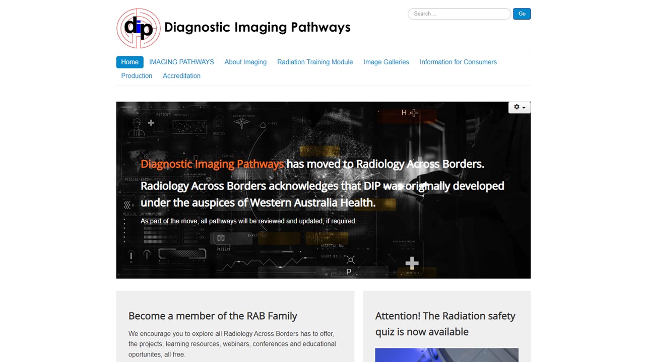 Diagnostic Imaging Pathways Web Screenshot