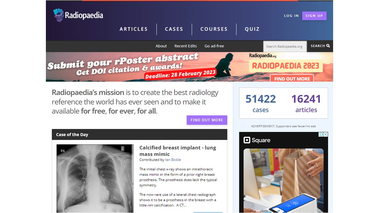 Radiopaedia Site Screenshot
